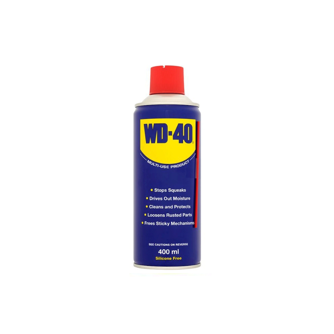 اسپری روان کننده  و تمیز کننده ضد زنگ و سولفاته خودرو WD-40 حجم 400 میلی‌لیتر